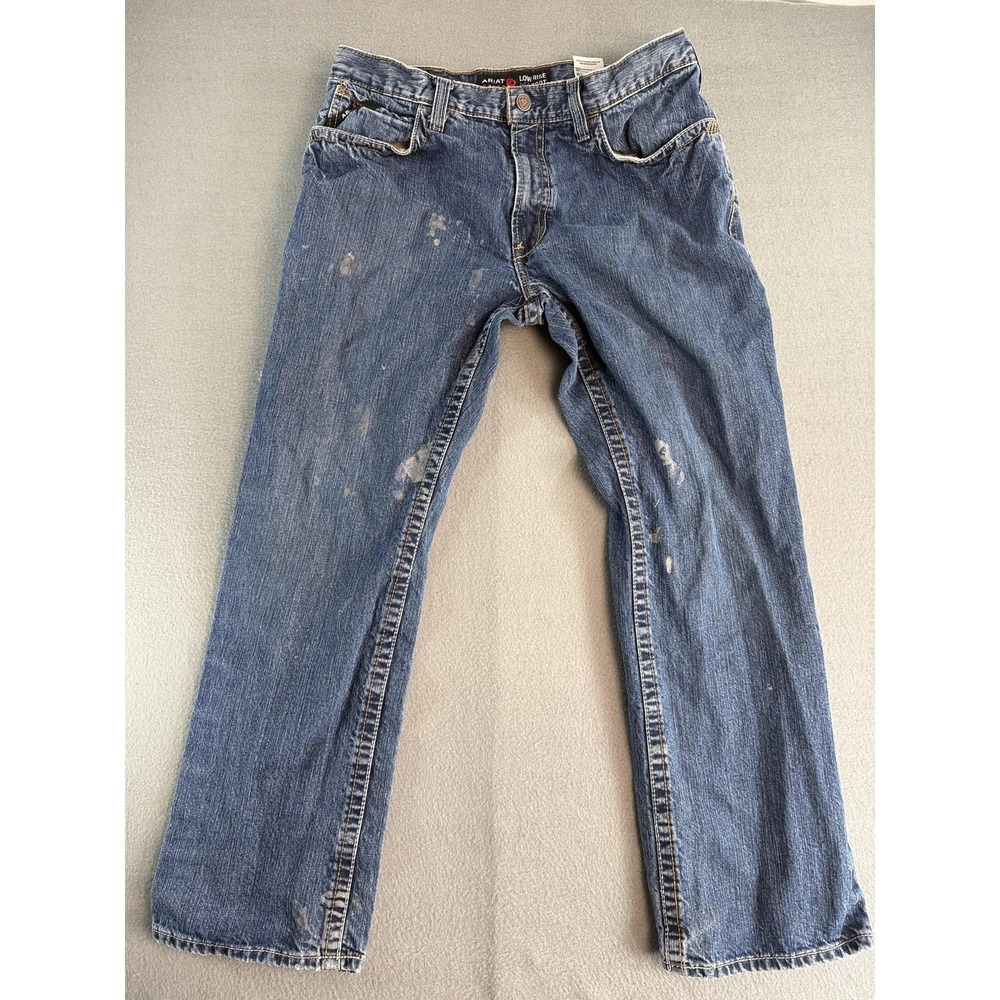Ariat FR Low Rise M4 Boot Jeans Mens 36x29 Med Wash Blue Bootcut Flame Resistant